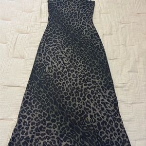 All Saints Dark Green and Black Patterned Dress